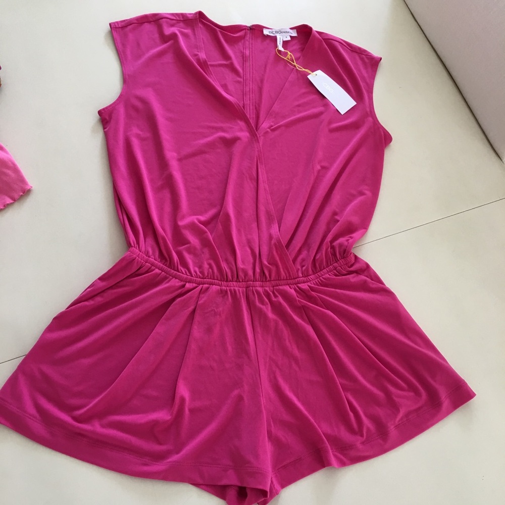 New with tags BCBG pink romper size small